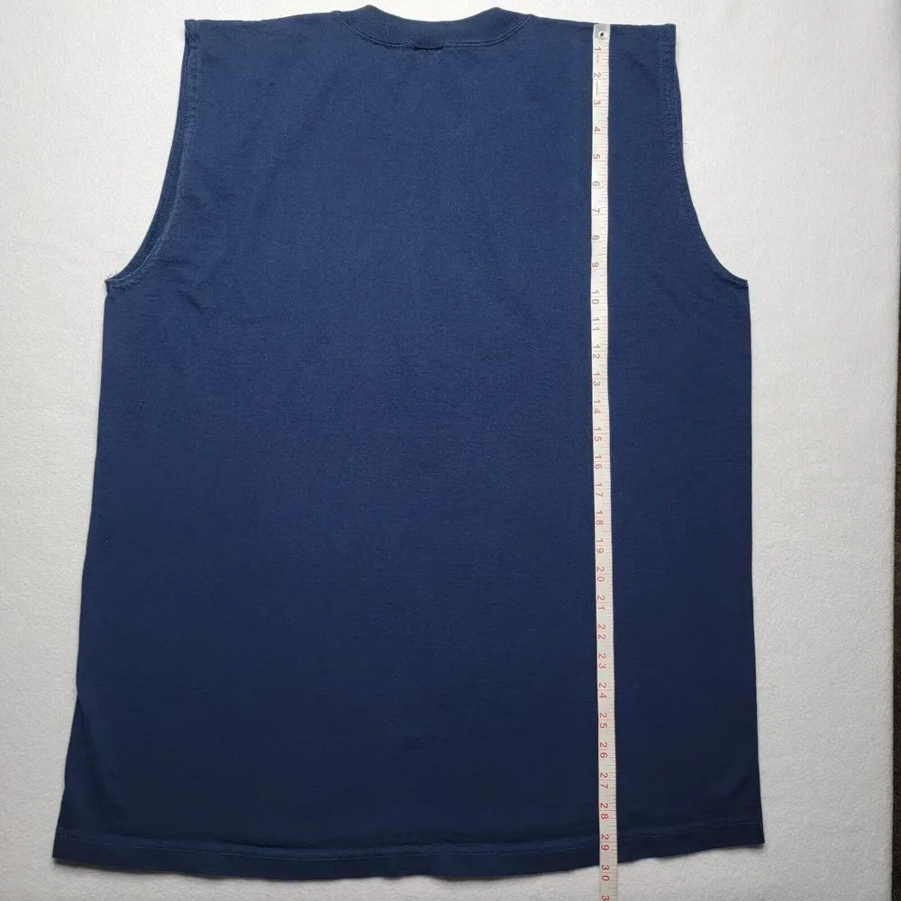 adidas MLB Atlanta Braves Y2K T-Shirt Men's Size XL Blue Sleeveless 2004 - Picture 7 of 7